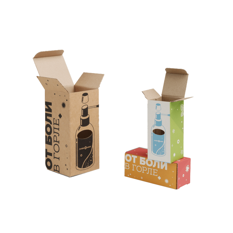 Коробка для флакона с вырубным окошком