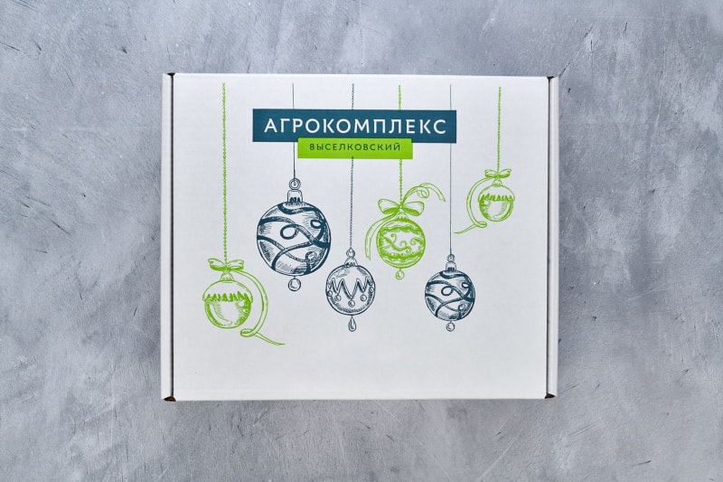 Самосборная коробка для интернет-магазина пищевых продуктов