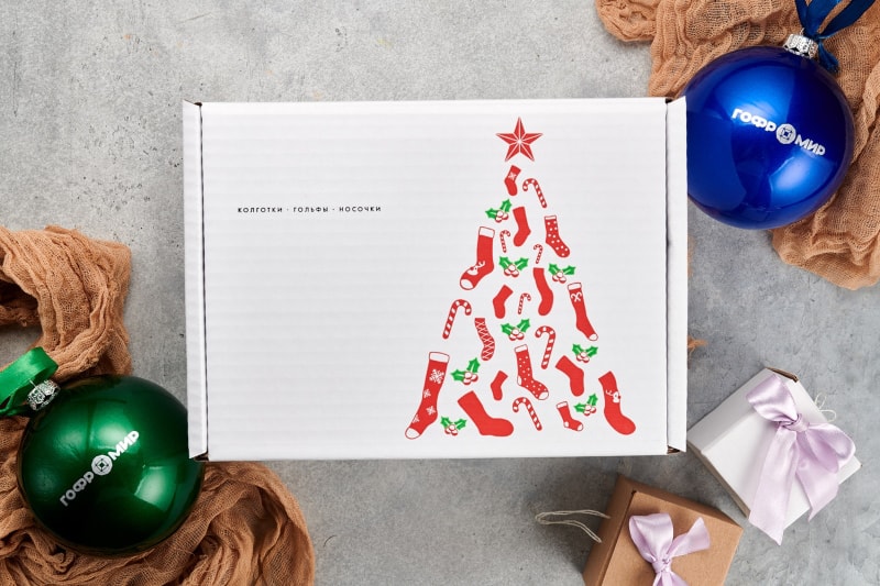 Самосборная коробка для носочно-чулочных изделий