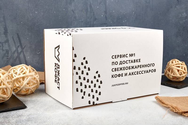 Картонная коробка под кофе с логотипом