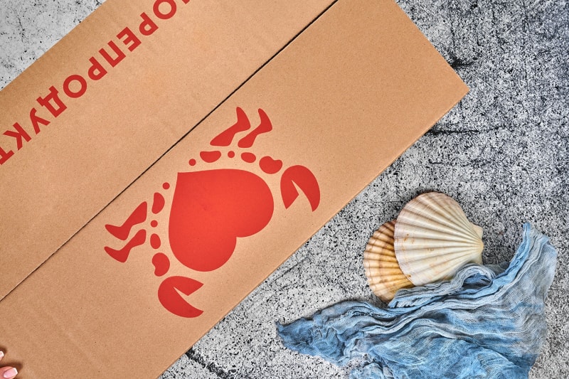 Картонная коробка для транспортировки крабов