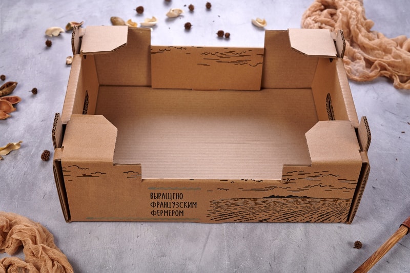 Лоток из гофрокарона для свежей спаржи