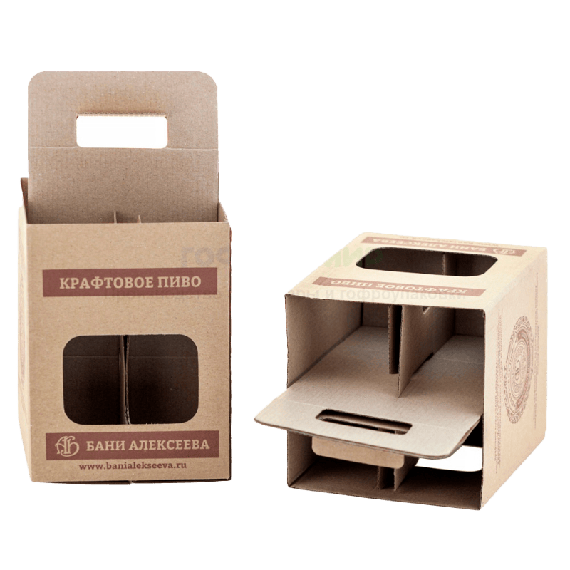 Упаковка из картона для бутылок пива