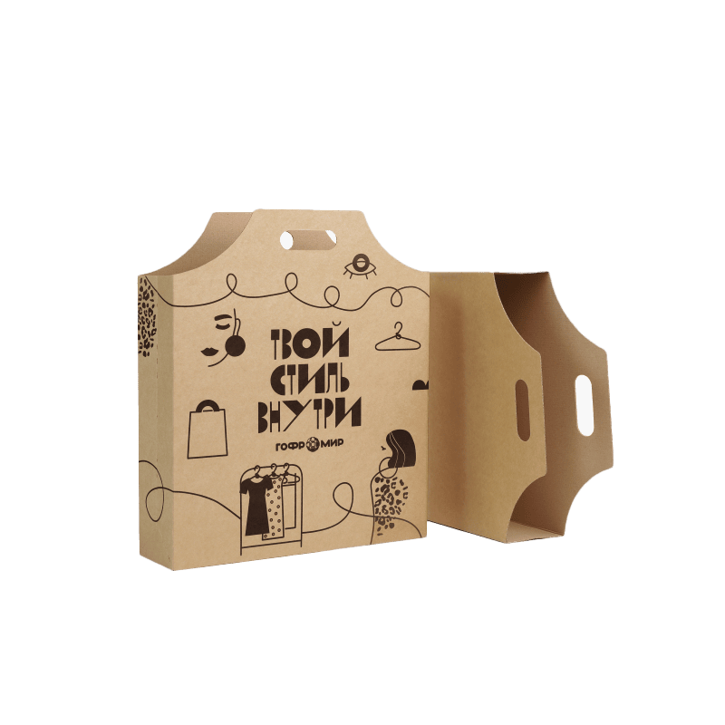 Пакет из гофрокартона для бренда одежды
