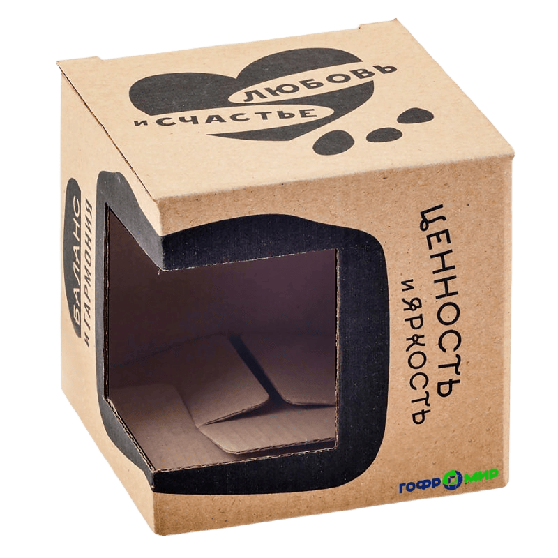 Подарочная коробка для кружки с окошком