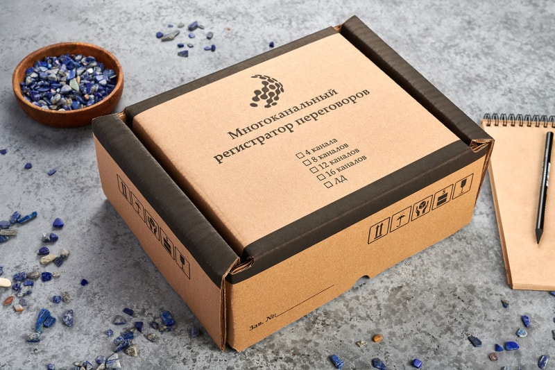 Картонная коробка для регистратора переговоров