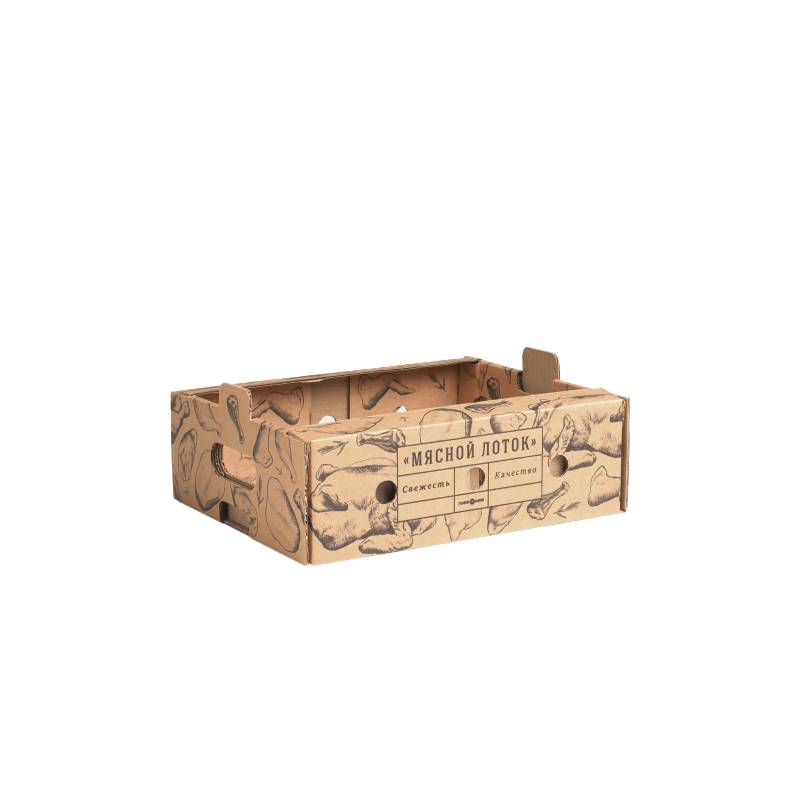 Мясной лоток с монохромным дизайном