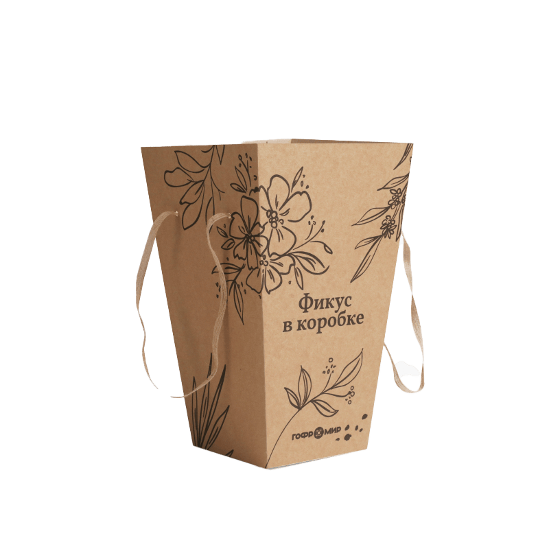 Упаковка под фикус с декоративными ручками