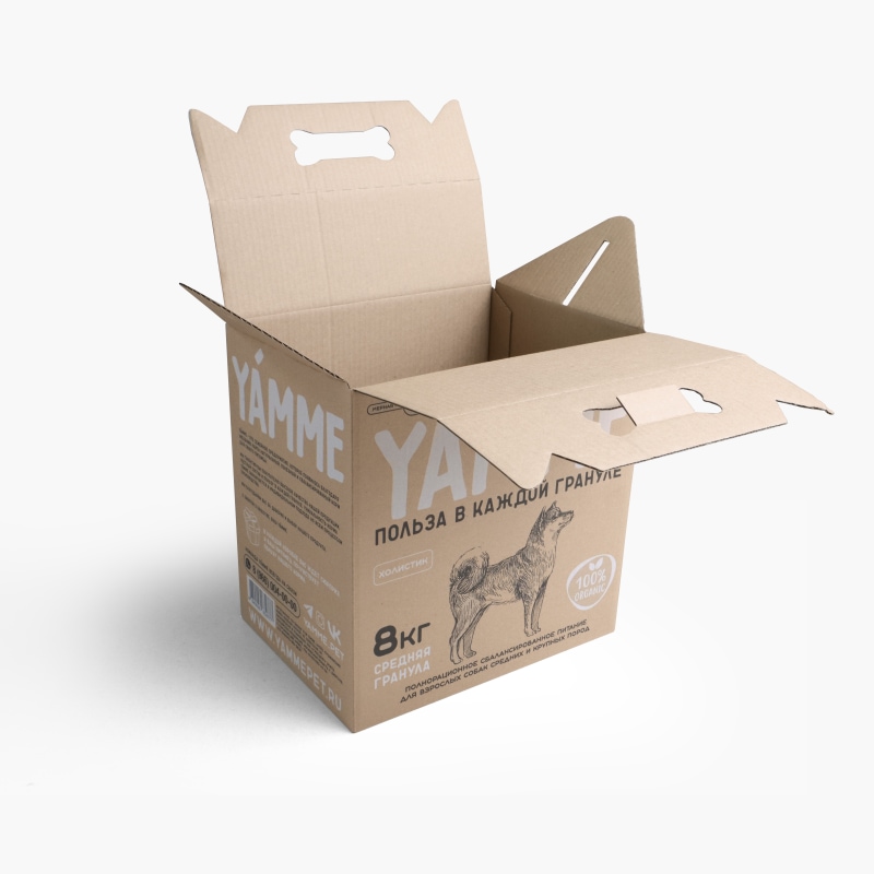 Коробка с ручкой для упаковки корма