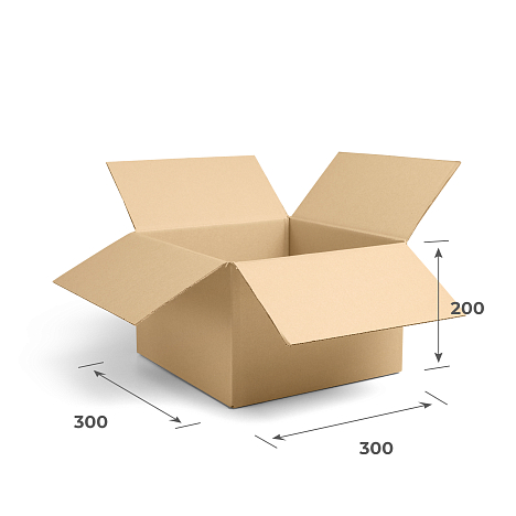 Картонная коробка 300х300х200 Т23 В Бурый 0201