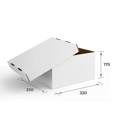 Крышка для картонной коробки 328х258х50 Т24 B Белый 0422