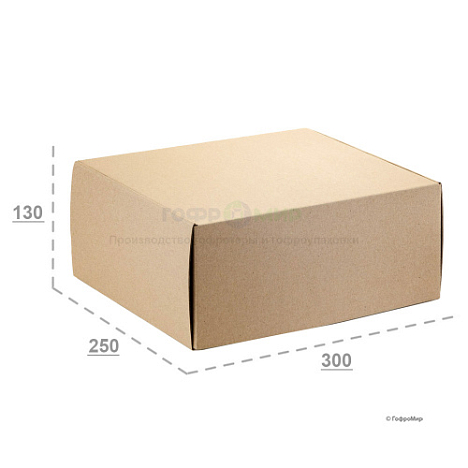 Картонная коробка 300х250х130 Т11 Е Бурый 0427