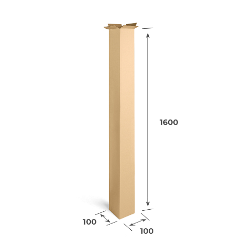 Картонный тубус 100х100х1600 Т23 B Бурый 0201