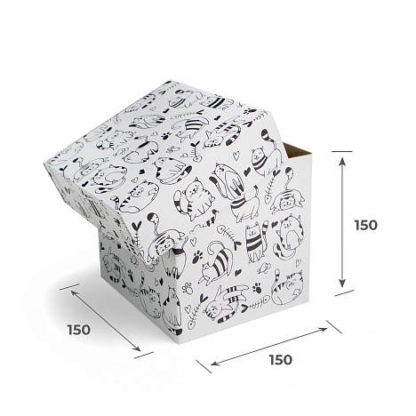 Картонное дно 150х150х150 Т11 E 0216 Коты