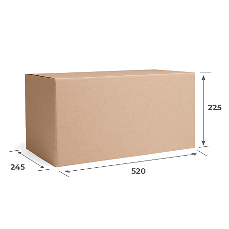 Картонная коробка 520х245х225 Т23 B Бурый 0201
