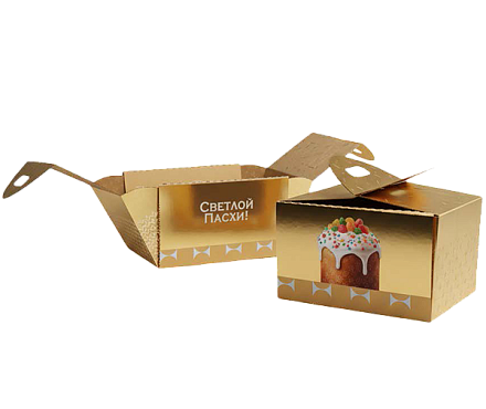 Коробка для кулича с раздвижными стенками Фабрика упаковки в Москве - производство гофротары “ГофроМир” фото