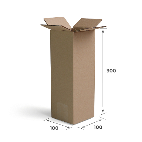 Картонный тубус 100х100х300 Т23 B Бурый 0201