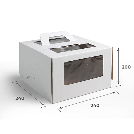  Гофрокороб 240х240х200 для торта, с ручкой