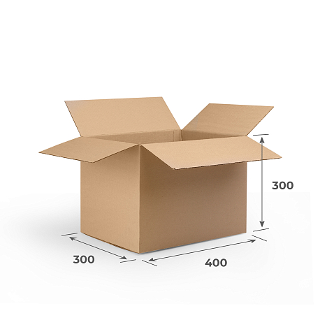 Картонная коробка 400х300х300 Т23 B Бурый 0201