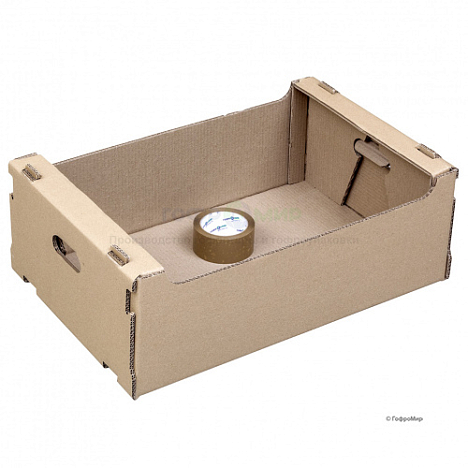 Картонный лоток 570х380х200 П32 Бурый 0433