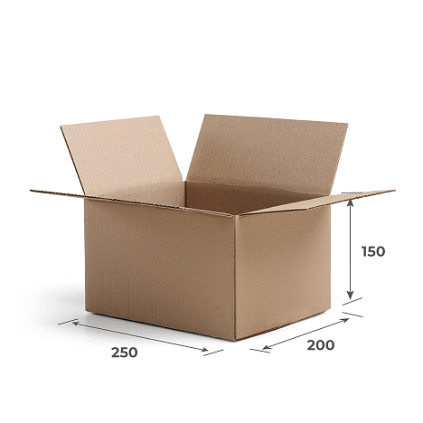 Картонная коробка 250х200х150 Т22 B Бурый 0201