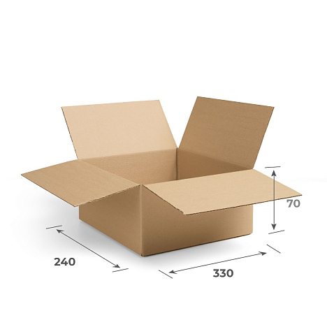 Картонная коробка 330х240х70 Т23 B Бурый 0201