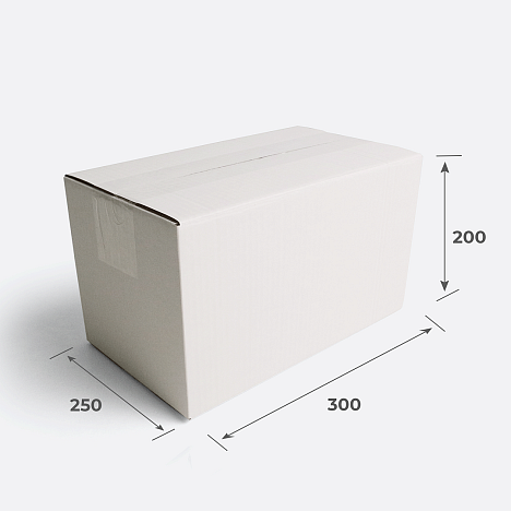 Картонная коробка 300х250х200 П32 BC Белый 0201