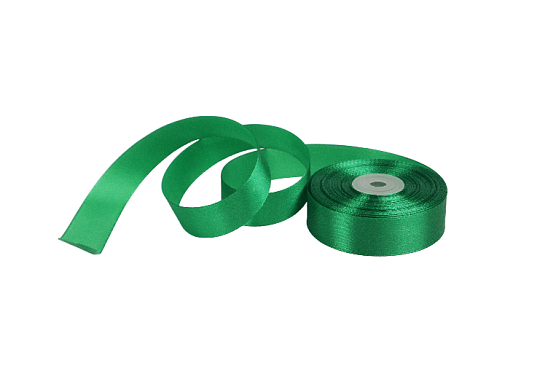 Лента атласная, 25мм, темно-зеленый (27 м)