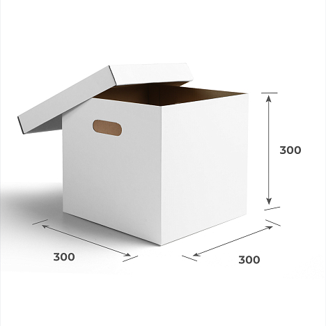 Крышка для картонной коробки 308х308х50 Т24 B Белый 0422