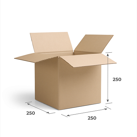 Картонная коробка 250х250х250 Т23 В Бурый 0201