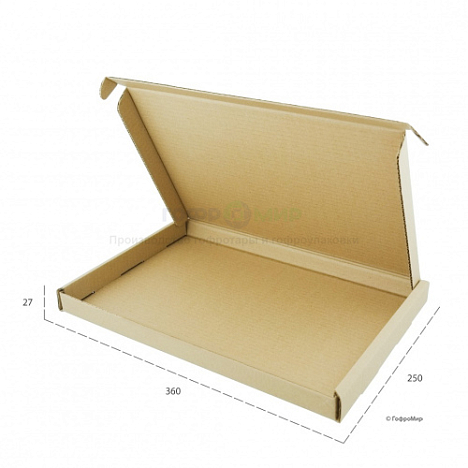 Картонная коробка 360х250х27 Т11 E Бурый 0427