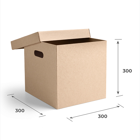 Крышка для картонной коробки 308х308х50 Т24 B Бурый 0422