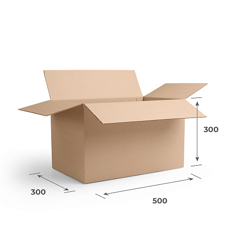 Картонная коробка 500х300х300 Т23 В Бурый 0201