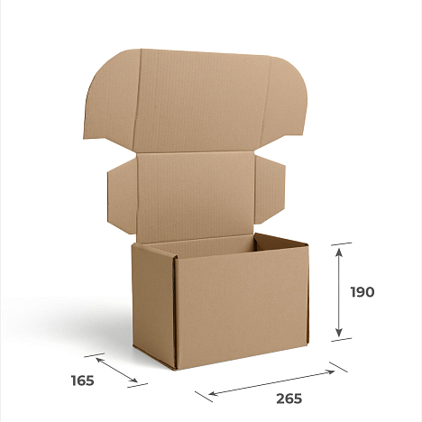 Картонная коробка 265х165х190 Т24 В Бурый 0471