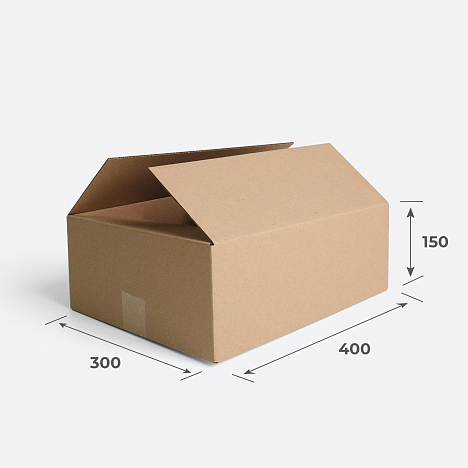 Картонная коробка 400х300х150 Т23 В Бурый 0201