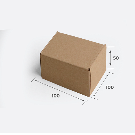 Картонная коробка 100х100х50 Т11 E Бурый 0427