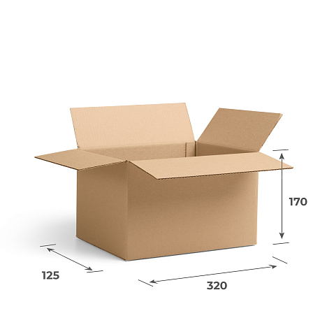 Картонная коробка 320х125х170 Т23 B Бурый 0201