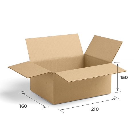 Картонная коробка 210х160х150 Т23 B Бурый 0201