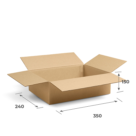 Картонная коробка 350х240х150 Т23 B Бурый 0201