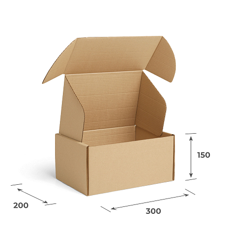 Картонная коробка 300х200х150 Т23 В Бурый 0427