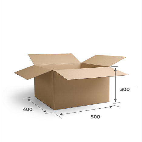 Картонная коробка 500х400х300 Т23 B Бурый 0201