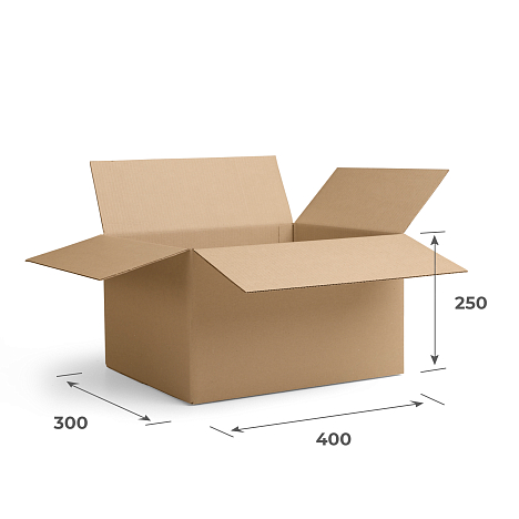 Картонная коробка 400х300х250 Т23 B Бурый 0201