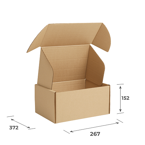 Картонная коробка 372х267х152 Т23 B Бурый 0427