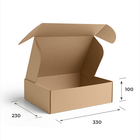 Картонная коробка 330х230х100 Т11 E Бурый 0427