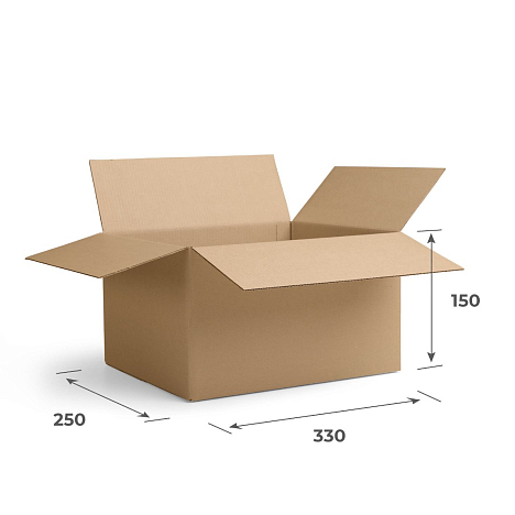 Картонная коробка 330х250х150 Т22 B Бурый 0201