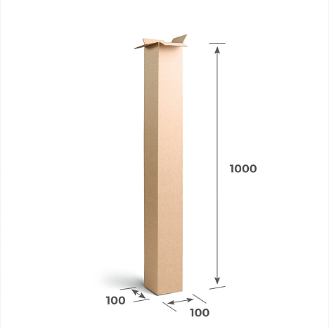 Картонный тубус 100х100х1000 Т23 B Бурый 0201