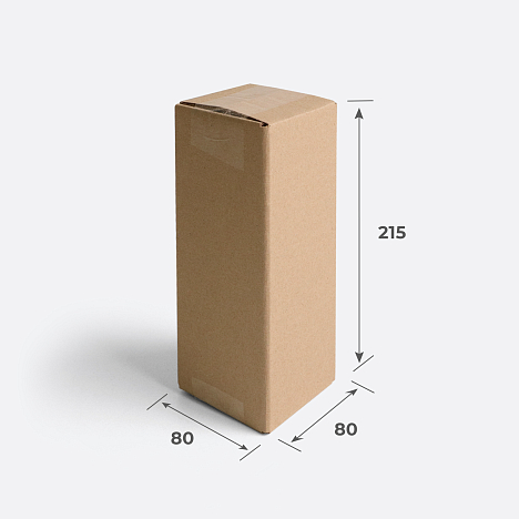 Картонный тубус 80х80х215 Т22 B Бурый 0201
